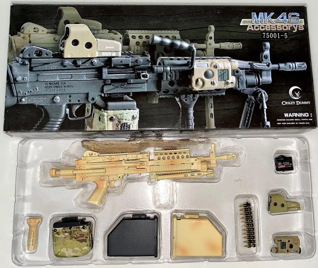 13Cm 長 Crazy Dummy Mk46 Accessory 75001-5 Mod-0 Para Stock 沙色 1/6 Rifle Gun 全新開封品（Piu-150） 1