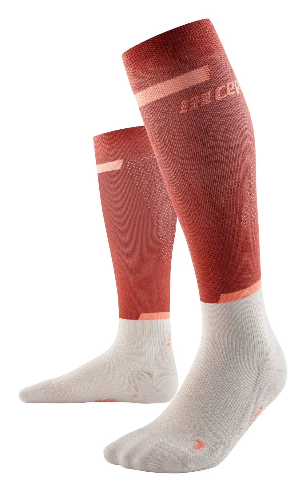 Cep Run Sock Tall 4.0 Red/Off White Women 1
