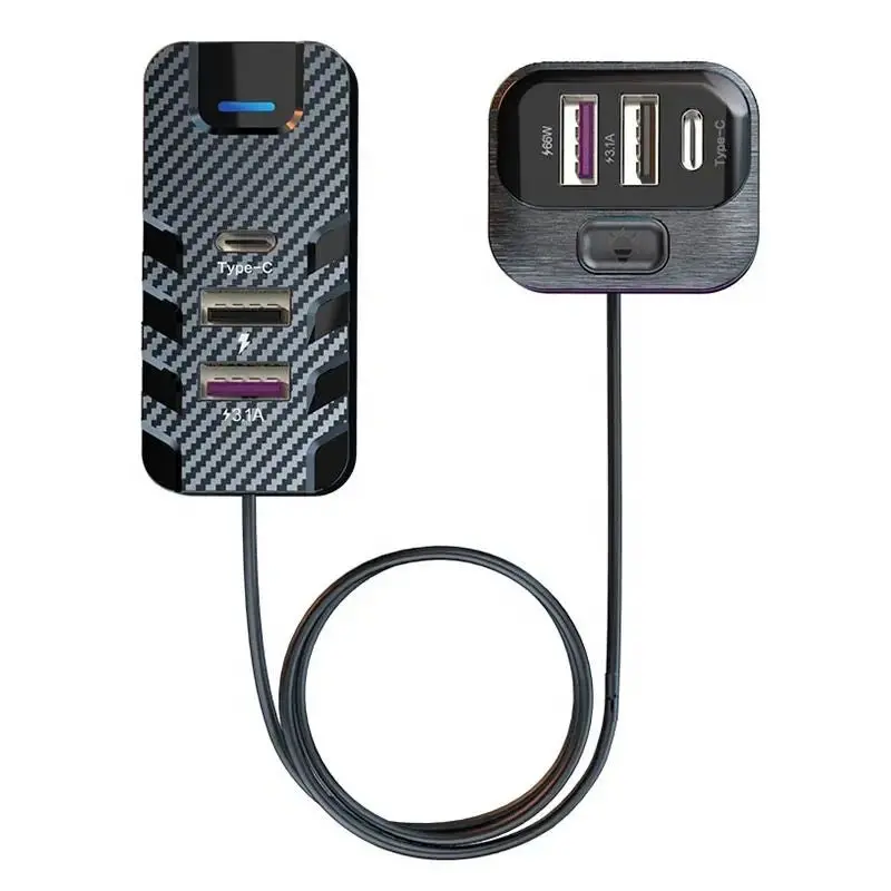 6 Ports Usb C Fast Car Charger 66W Adapter Qc3.0 1