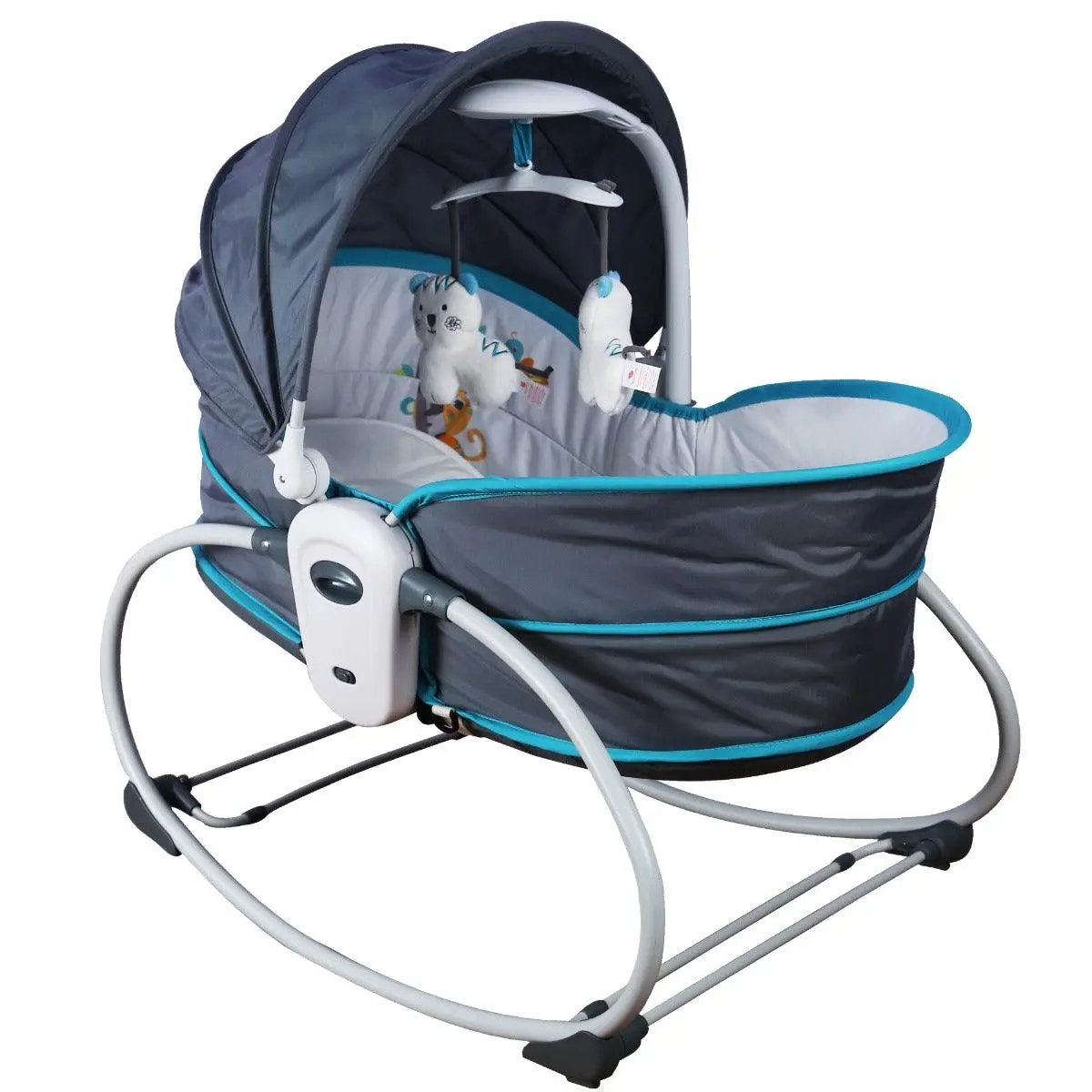 Mastela 5 In 1 Rocker & Bassinet Teal - For Ages 0-4 Years 1