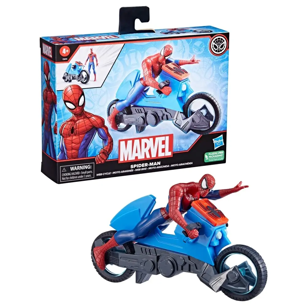Marvel Spider-Man Web Cycle With 6-Inch-Scale Collectible Spider-Man Action Figure Set For Kids Ages 4 Years And Up 1