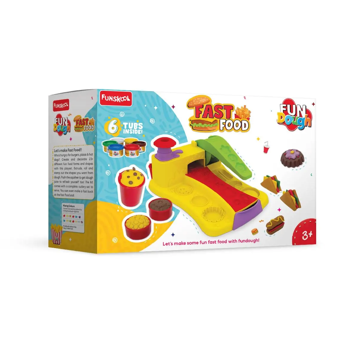Funskool-Fundough Fast Food Playset With 23 Molds To Make Own Version Food For Kids Ages 3+ 1