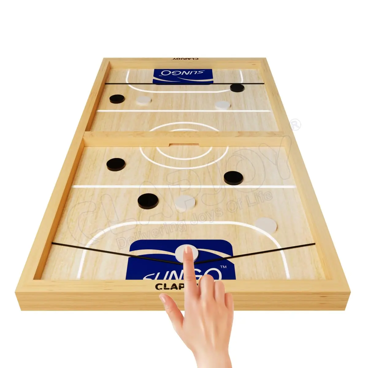 Clapjoy Slingo Fastest Finger First Board Game For Adults & Kids Wooden String Hockey Game Sling Puck Board Hockey Toy Perfect For Family Entertainment, Birthday Party, Christmas Gift 1