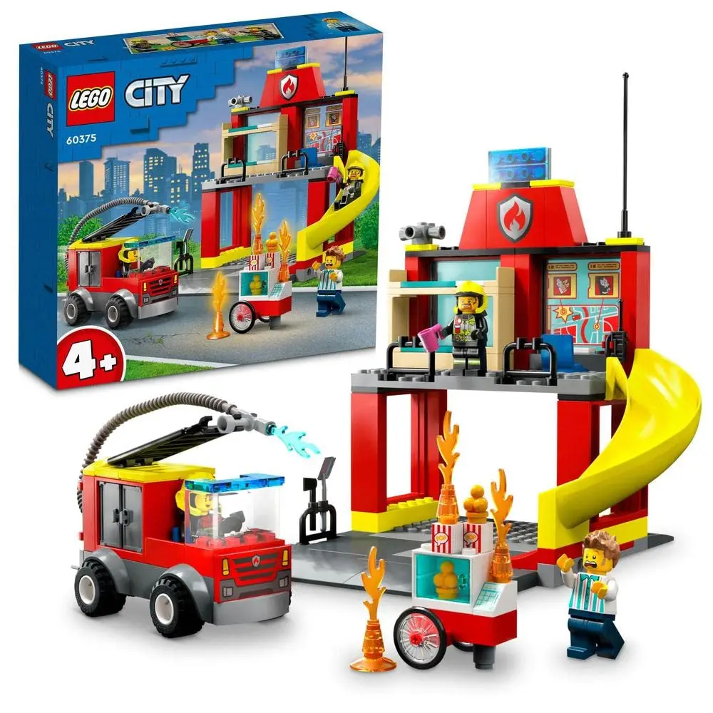 Lego City Fire Station And Fire Engine Building Kit For Ages 4+ 1