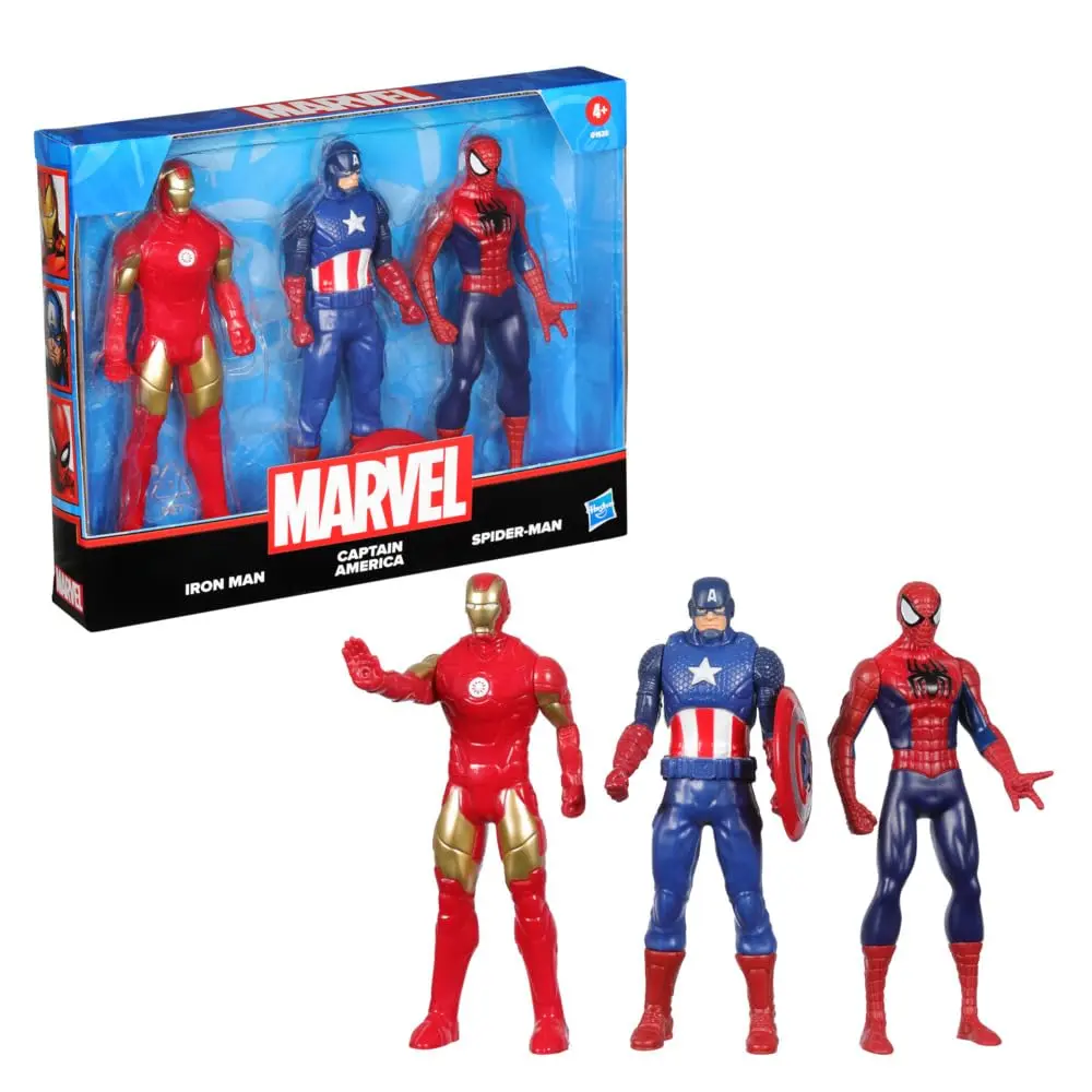 Marvel 6-Inch 3 Pack Set Including Iron Man, Captain America, And Spider-Man Action Figure, Super Hero Toys For Kids, Ages 4+ 1