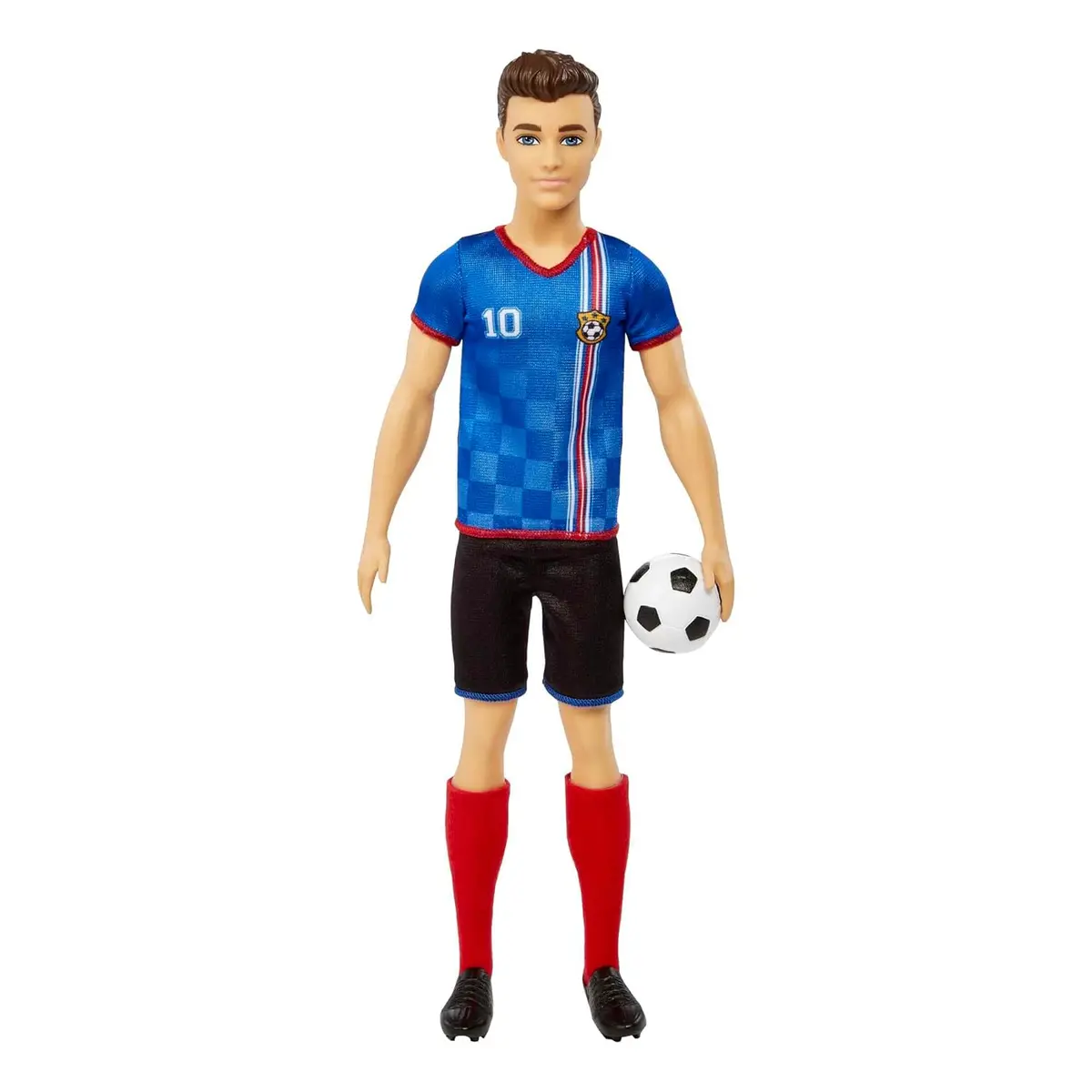 Barbie Ken Soccer Cropped Hair Doll With Colorful #10 Uniform, Soccer Ball, Cleats, Tall Socks, Great Sports-Inspired Gift For Ages 3 And Up 1