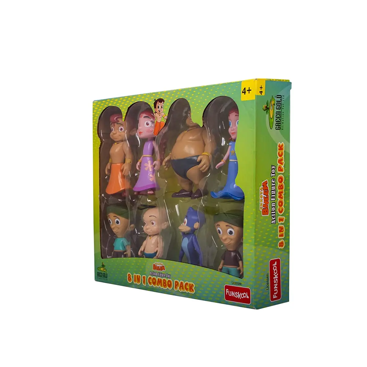 Funskool-Chhota Bheem And Friends With Articulation 8In1 4 Inch Action Figure Pack For Ages 4+ 2
