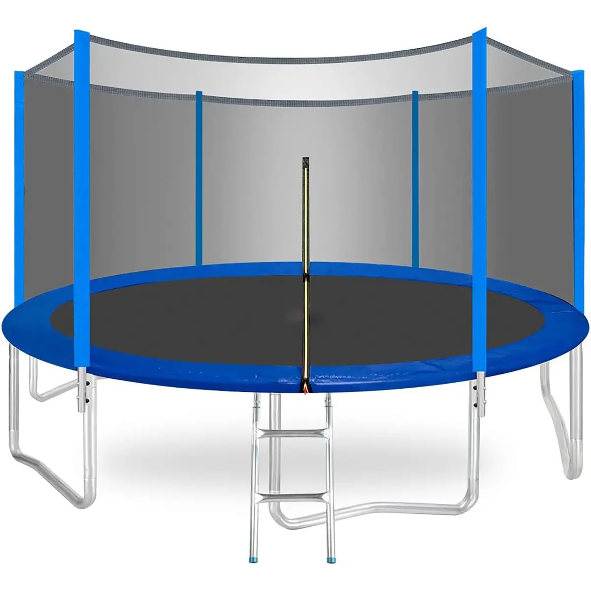 Reznor 10 Feet Trampoline With Enclosure Safety Net & Jumping Pad For Children Kids & Adults, Multicolor 1