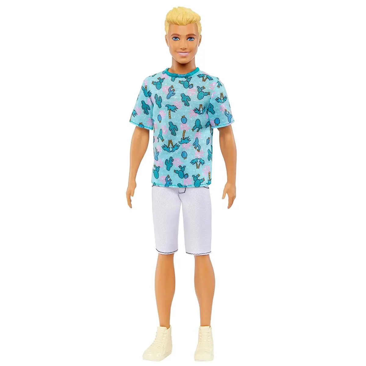 Barbie Ken Fashionistas With Blond Hair Doll Wearing Cactus Tee And White Shorts With Sneakers #211 For Kids Ages 3+ 1