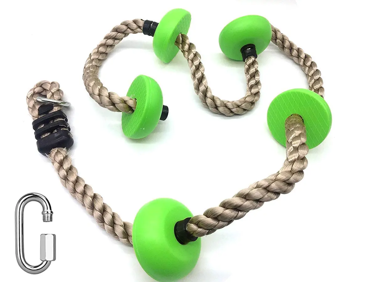 Reznor 6.5Ft Climbing Rope With 5 Plastic Knots Ideal For Tree Houses And Climbing Frames, Parrot Green 1