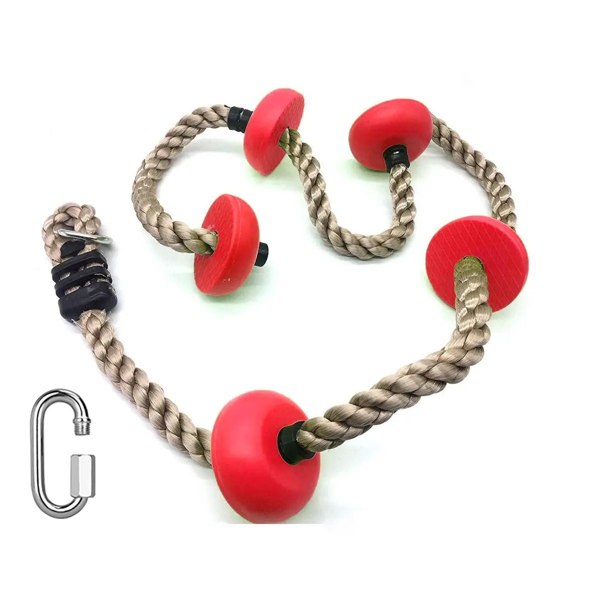 Reznor 6.5Ft Climbing Rope With 5 Plastic Knots Ideal For Tree Houses And Climbing Frames, Red 1