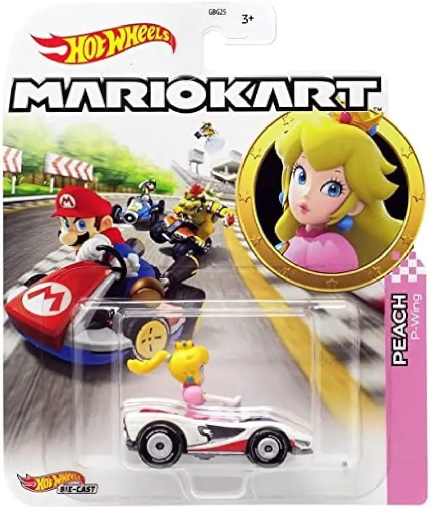 Hot Wheels Circuit Special Mariokart Series Peach P-Wing 1:64 Scale Diecast Vehicle For Kids & Collectors 1