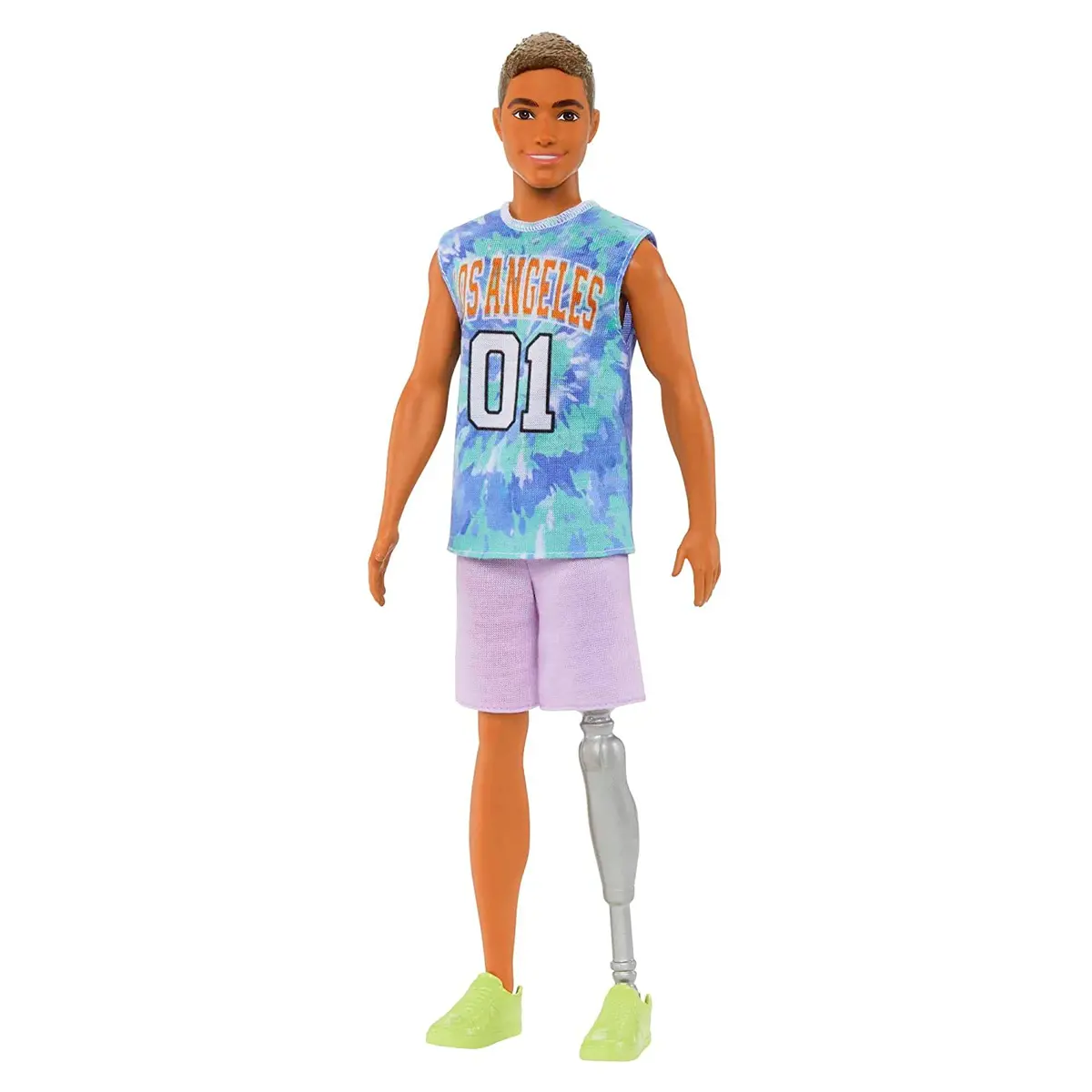 Barbie Ken Fashionistas With Prosthetic Leg Wearing Los Angeles Jersey And Purple Shorts With Sneakers #212 For Kids Ages 3+ 1