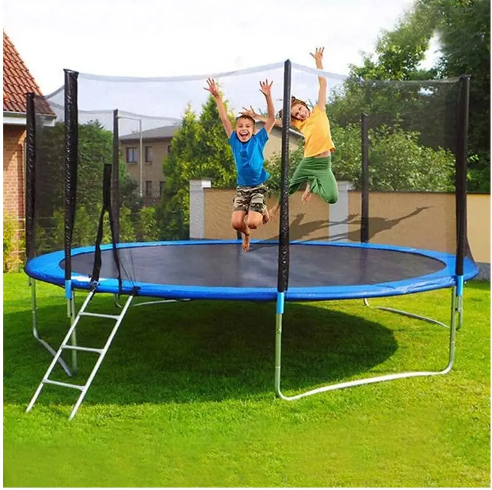 Reznor 14 Feet Trampoline With Enclosure Safety Net & Jumping Pad For Children Kids & Adults, Multicolor 1