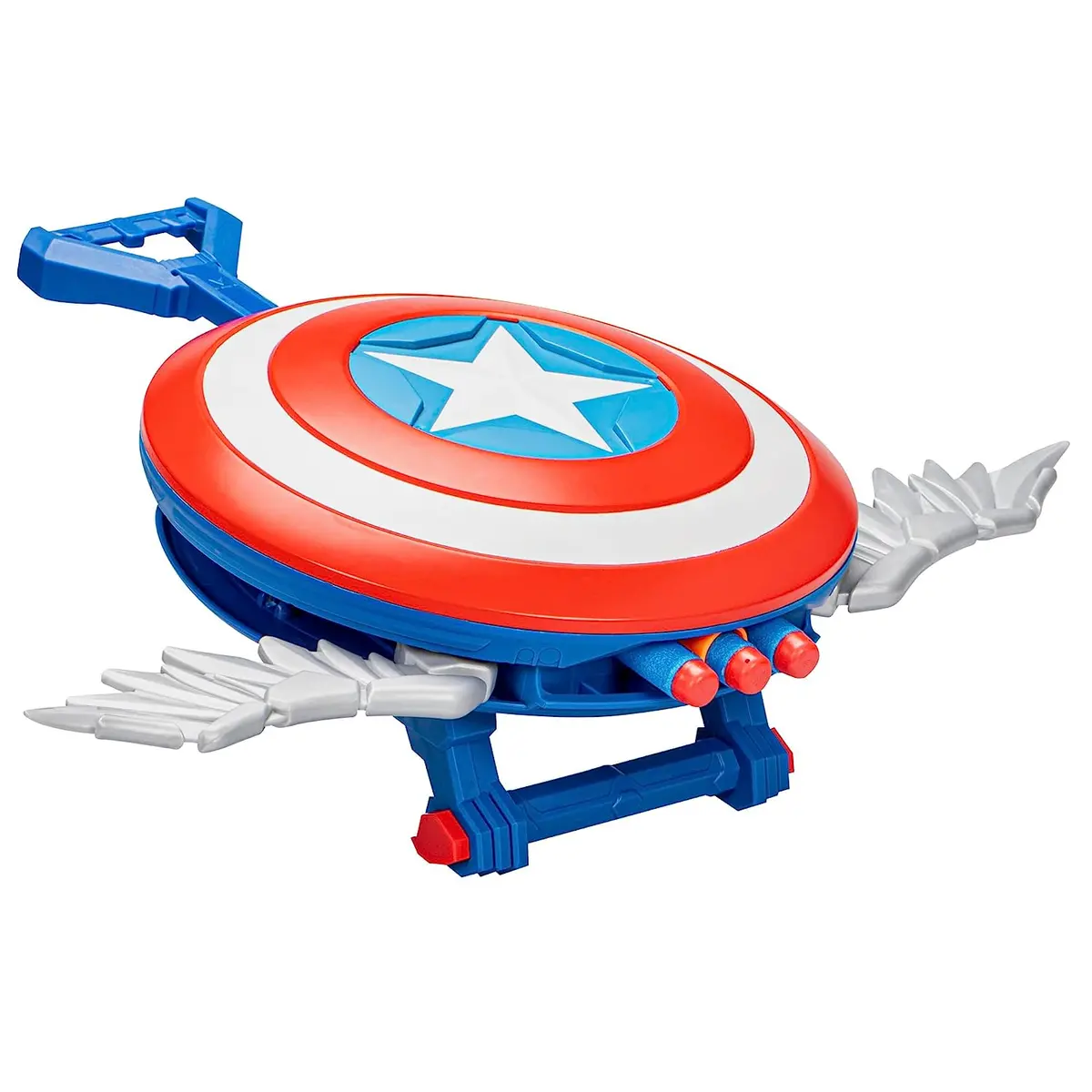 Marvel Mech Strike Mechasaurs Captain America Redwing Nerf Blaster With 3 Darts For Kids Ages 5 Years And Up 1