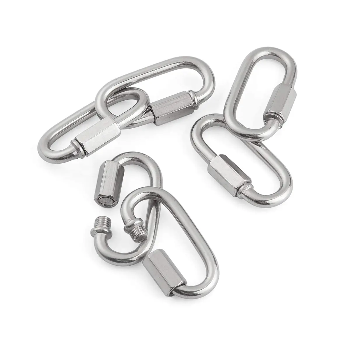 Reznor Oval Shape Stainless Steel Screw Link Snap Hook Carabiner Swing Hook, Pack Of 6 1