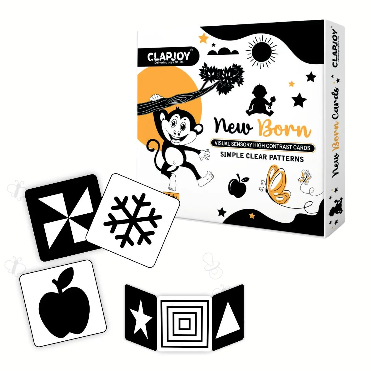 Clapjoy Black And White Flashcards - Best Gift For New Born Babies Of Age 0-6 Months 1