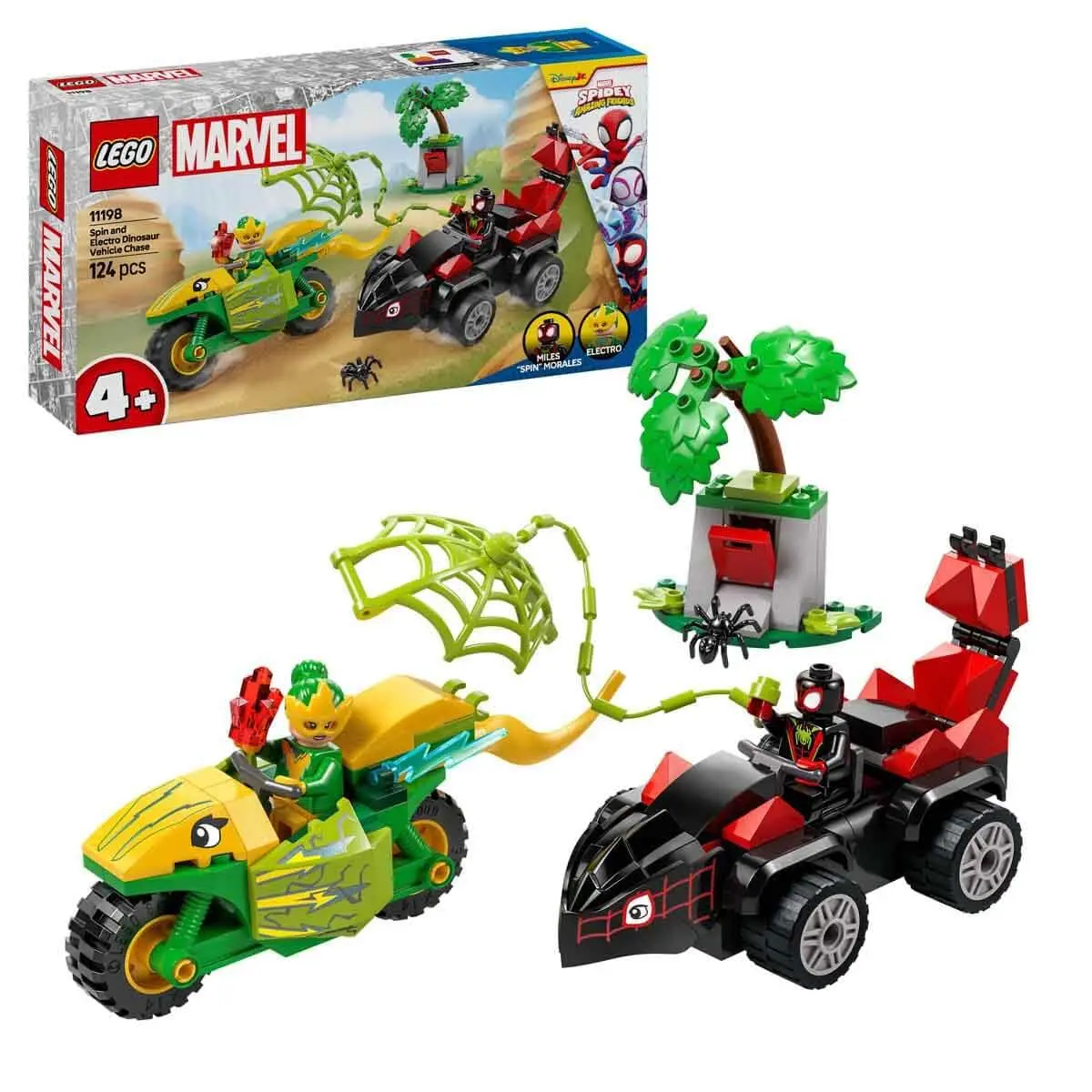 Lego Marvel Spidey And His Amazing Friends Spin And Electro Dinosaur Vehicle Chase Building Kit For Ages 4+ 1