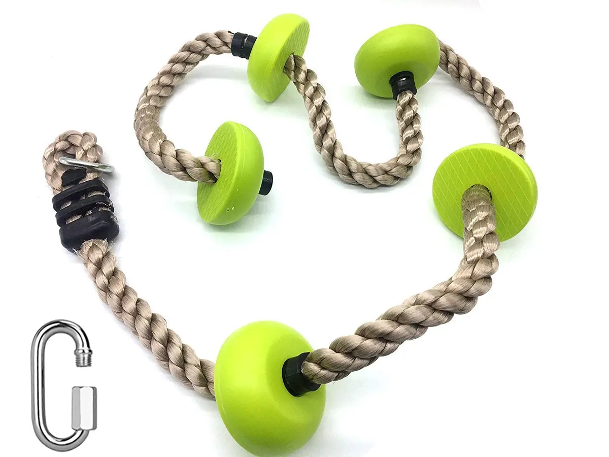 Reznor 6.5Ft Climbing Rope With 5 Plastic Knots Ideal For Tree Houses And Climbing Frames, Green 1