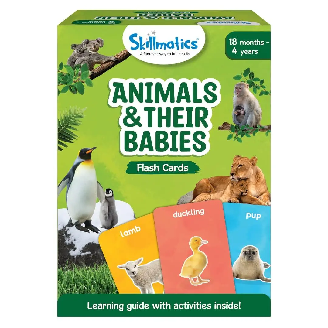Skillmatics Animals & Their Babies - 3 In 1 Educational Flash Cards For Ages 2+ 1