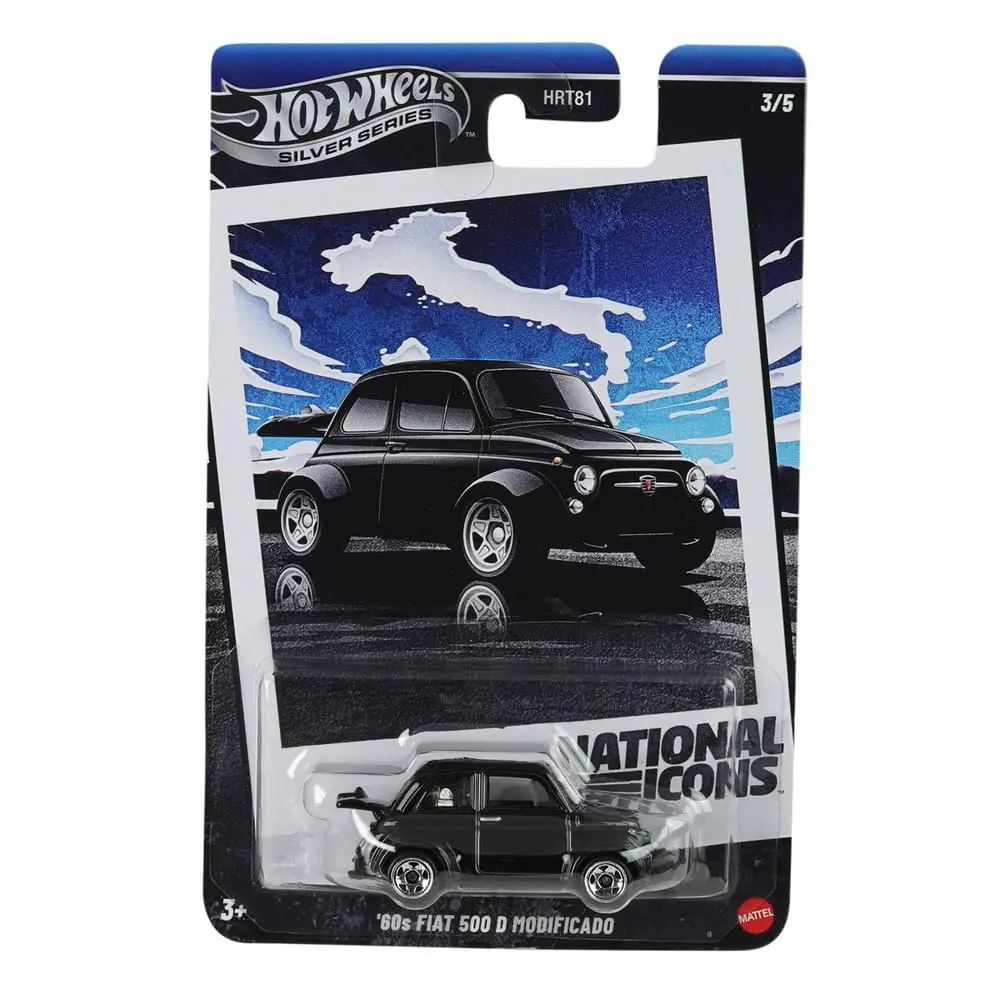 Hot Wheels 2025 Retro Racing Club Silver Celebration Series 1:64 Scale Fiat 500D Modificado With Exclusive Wheels & Collectible Race-Inspired Packaging 1