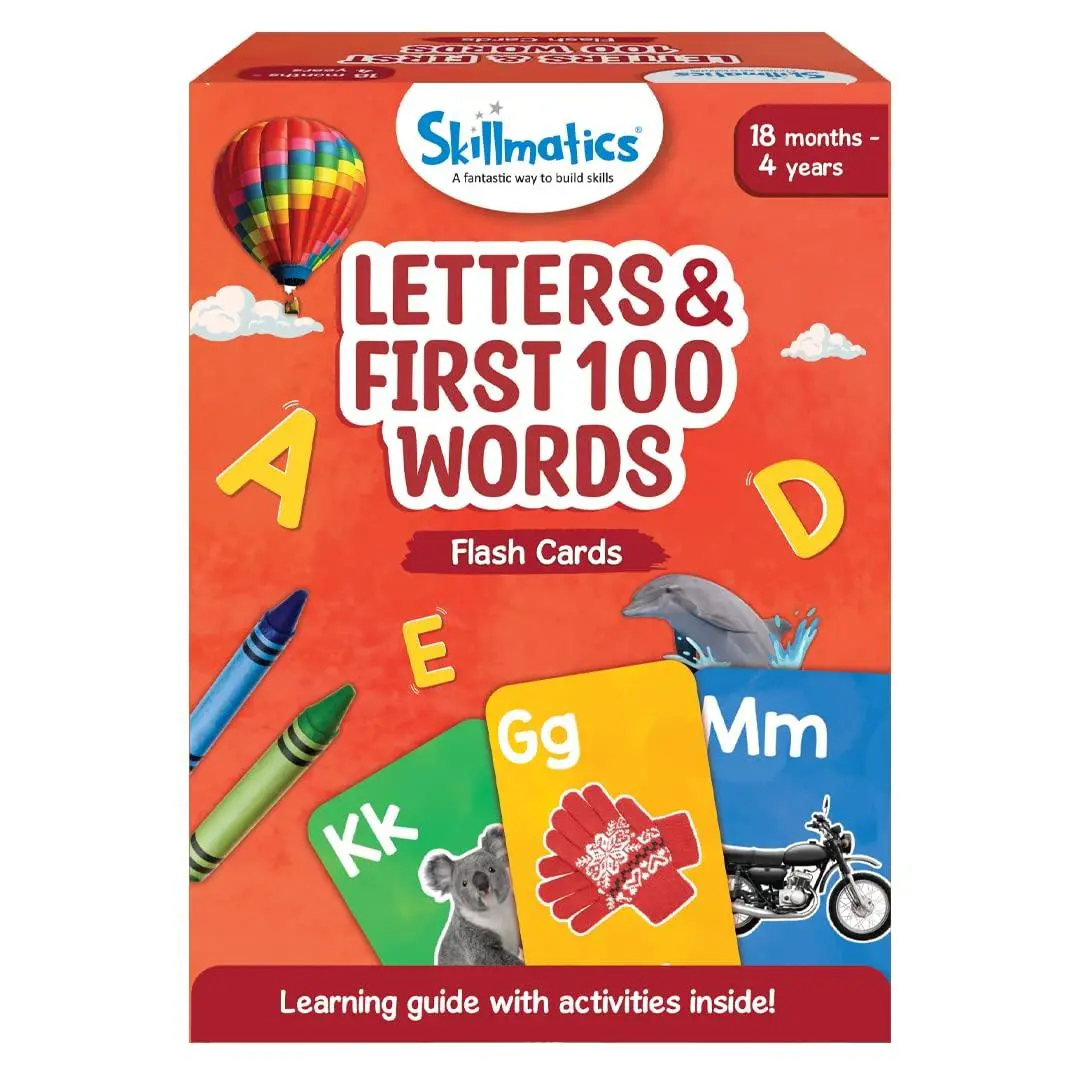Skillmatics Letters & First 100 Words - 3 In 1 Educational Flash Cards For Ages 2+ 1