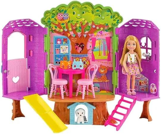 Barbie Chelsea Doll And Treehouse Playset With Pet Puppy For Kids Ages 3+ 1