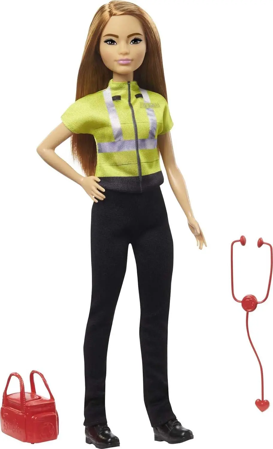 Barbie Paramedic Petite 12 Inch Fashion Doll With Brunette Hair, Stethoscope, Medical Bag & Accessories 1