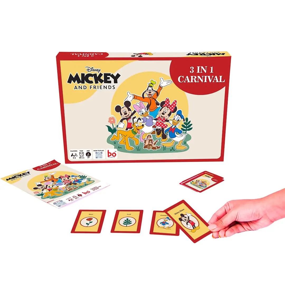 Bo Gamescarnival Board & Card Game Mickey And Friends | 3 Games In One Box For Kids | Ages 3 And Up 1
