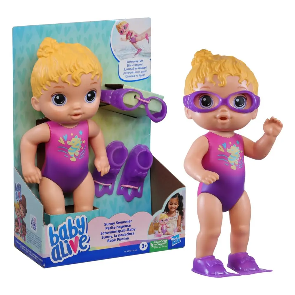 Baby Alive Sunny Swimmer Blonde Hair 10-Inch Water Baby Dolls For 3 Year Old Girls And Boys And Up 1