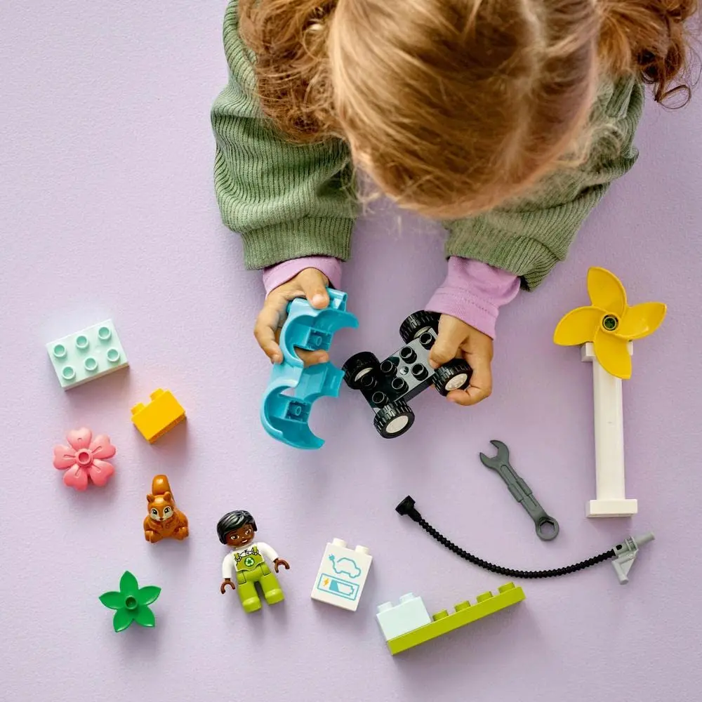 Lego Duplo Town Wind Turbine And Electric Car Building Kit For Ages 2+ 2