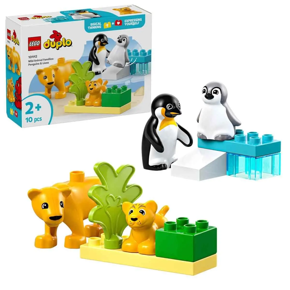 Lego Duplo Town Wild Animal Families: Penguins & Lions Set Building Kit For Ages 2+ 1