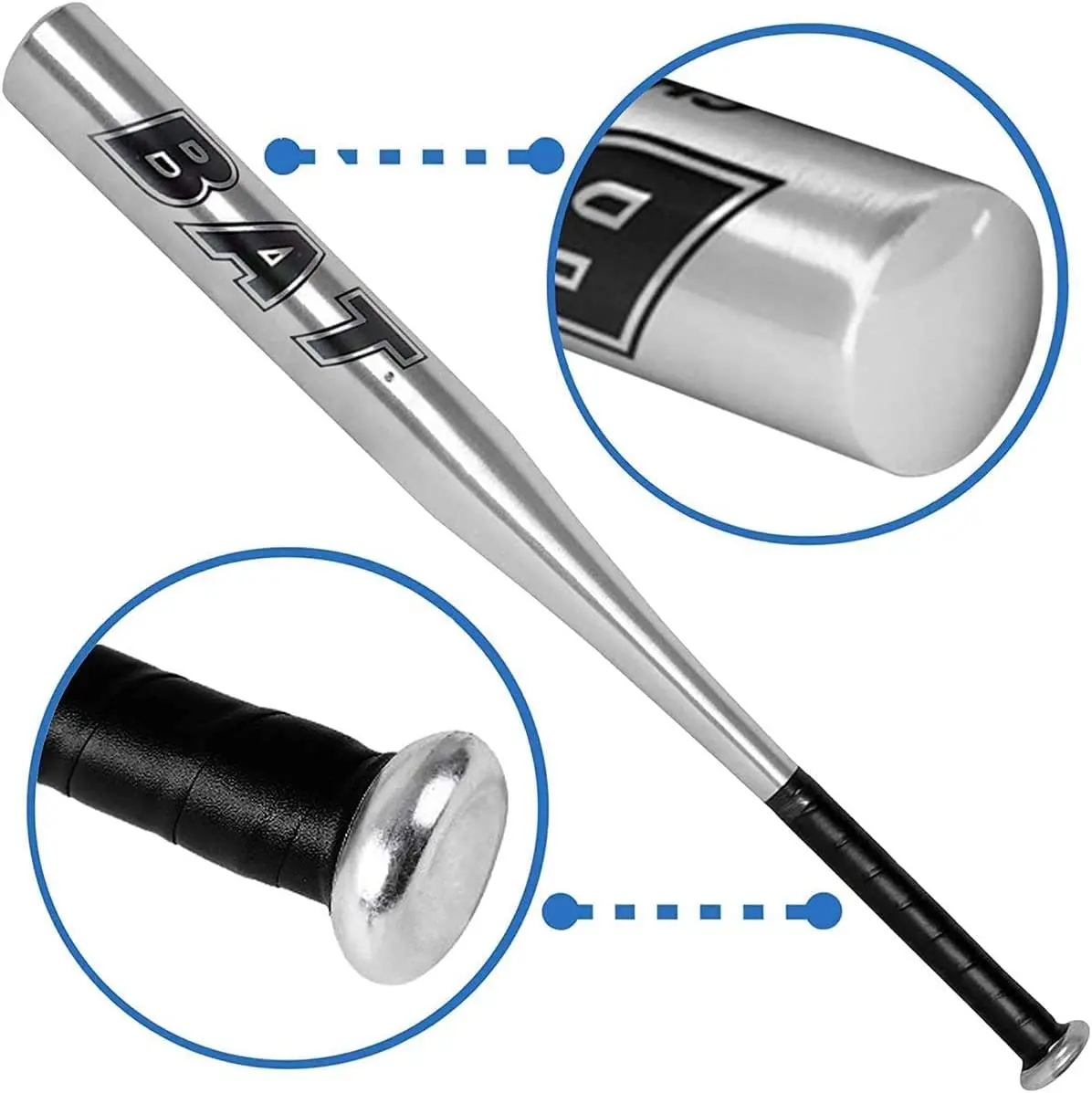 Reznor Aluminum Alloy Thickened 32 Inch Baseball Bat, Silver 2