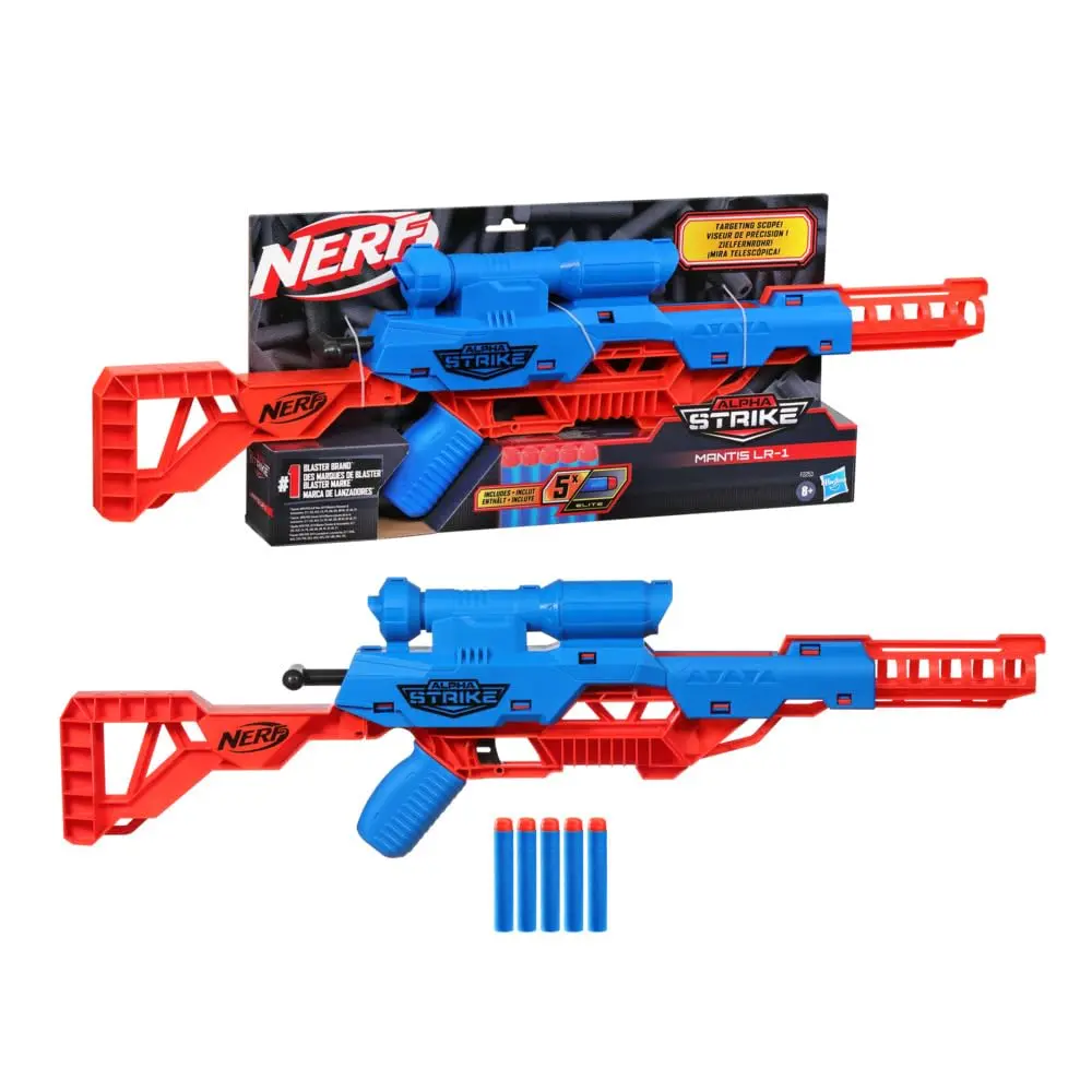 Nerf Alpha Strike Mantis Lr-1 Dart Blaster With Targeting Scope And 5 Official Nerf Elite Foam Darts 1
