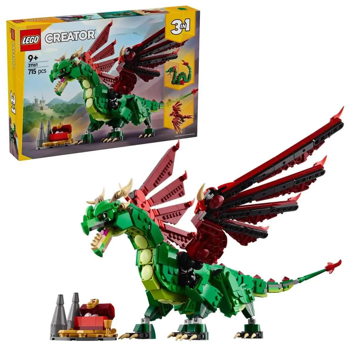 Lego Creator 3In1 Medieval Dragon Creature Building Kit For Ages 9+ 1