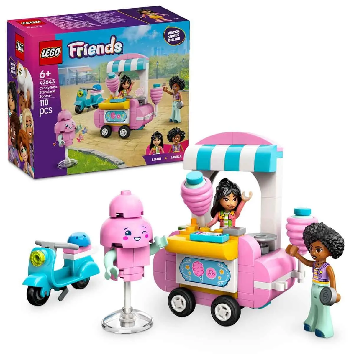 Lego Friends Cotton Candy Stand And Scooter Building Kit For Ages 6+ 1