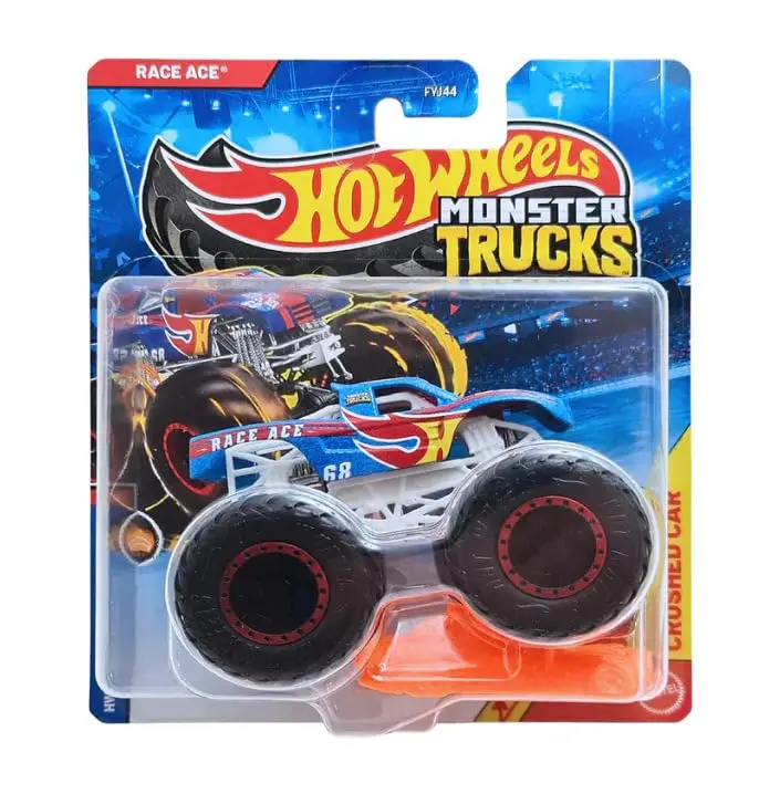 Hot Wheels 1:64 Scale Race Ace Monster Trucks 2025 Diecast Truck With Crushable Car For Ages 3+ (Jdp75) 1