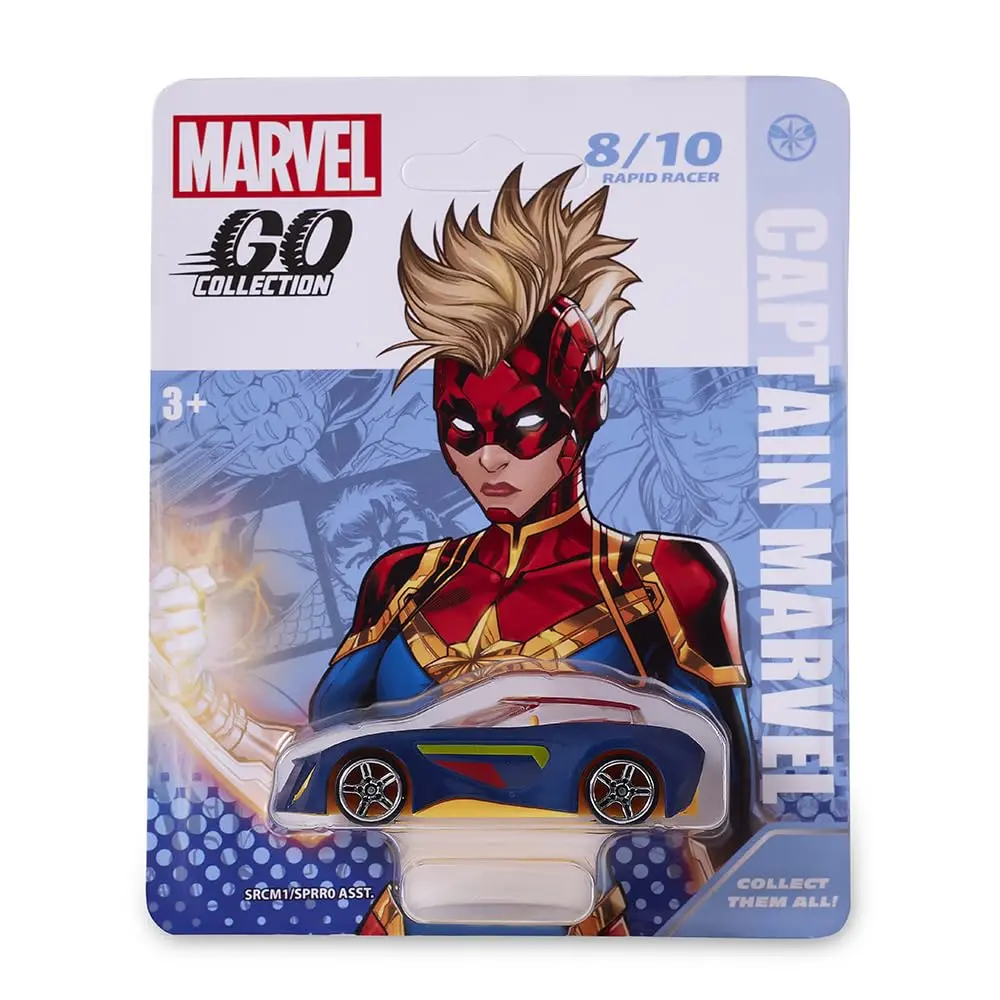 Marvel Go 1:64 Diecast Captain Marvel Rapid Racer Toy Car For Collection For Ages 3 Years And Up 1
