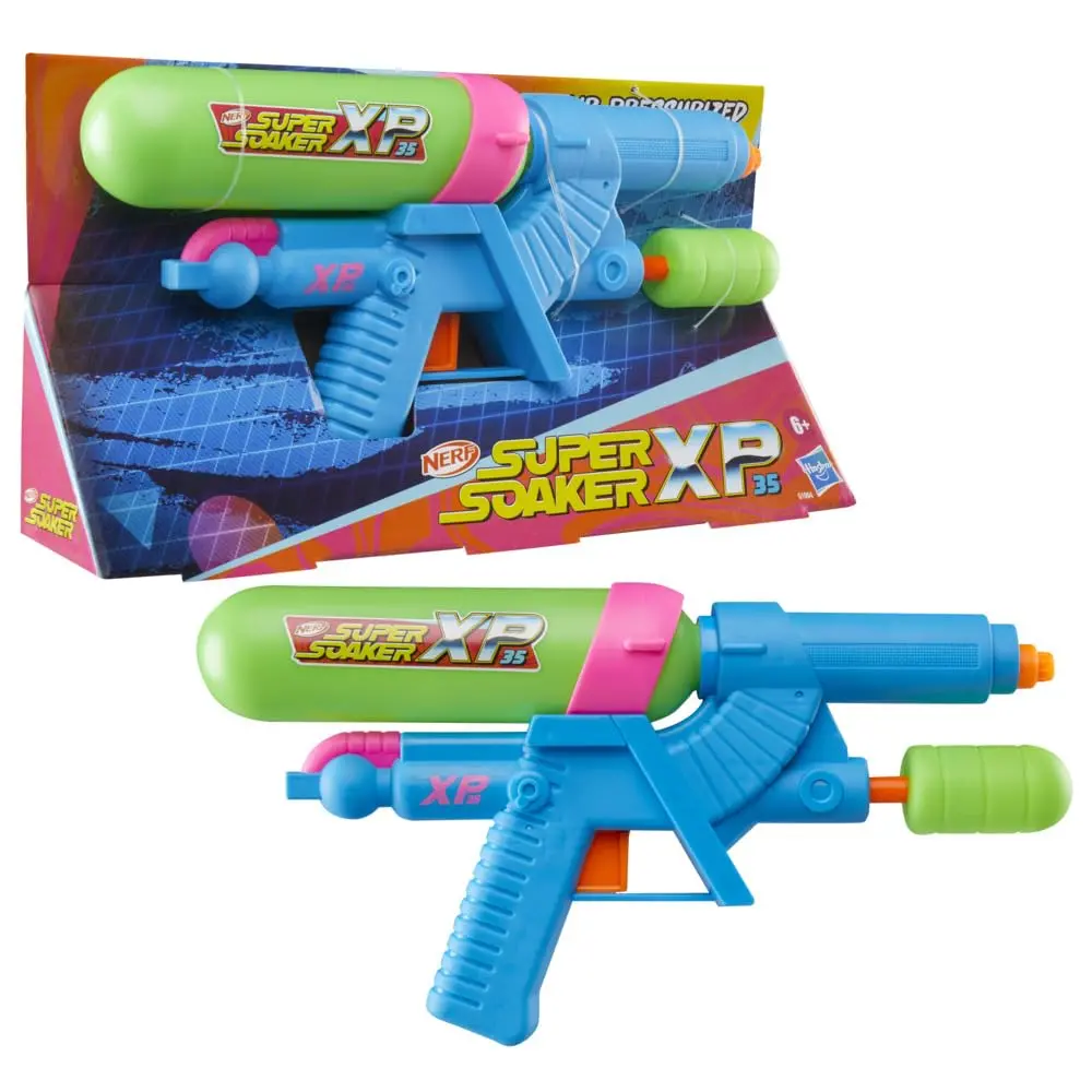 Nerf Super Soaker Xp35 Water Blaster, Air Pressurized System, 9 Fluid Ounce Tank, Water Toys - Pichkari For Outdoor Water Games, Branded Toy Pichkari For Holi Festival, Kids 6+ 1