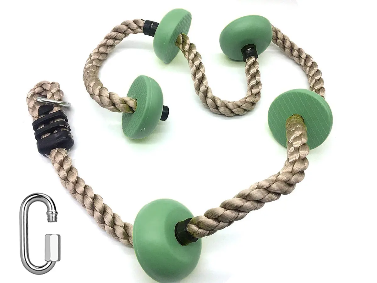 Reznor 6.5Ft Climbing Rope With 5 Plastic Knots Ideal For Tree Houses And Climbing Frames, Dark Green 1