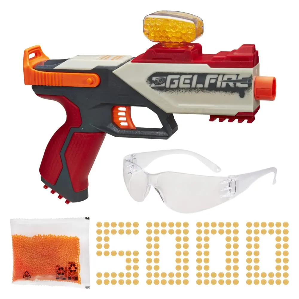 Nerf Pro Gelfire Legion Spring Action Blaster, 5000 Gelfire Rounds, 130 Round Hopper, Protective Eyewear, Slam Fire, Ages 14+ 1