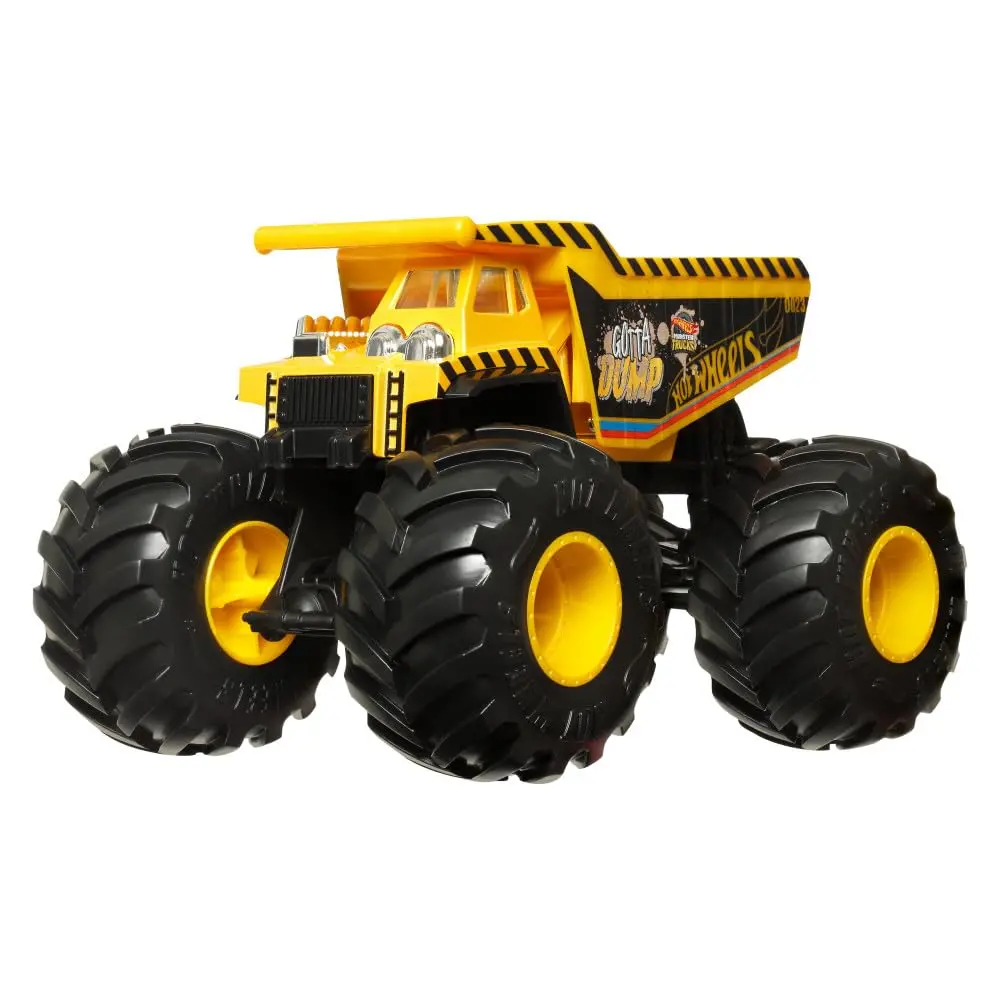 Hot Wheels 1:24 Scale Oversized Monster Truck Gotta Dump Die-Cast Toy Truck With Giant Wheels And Cool Designs 1