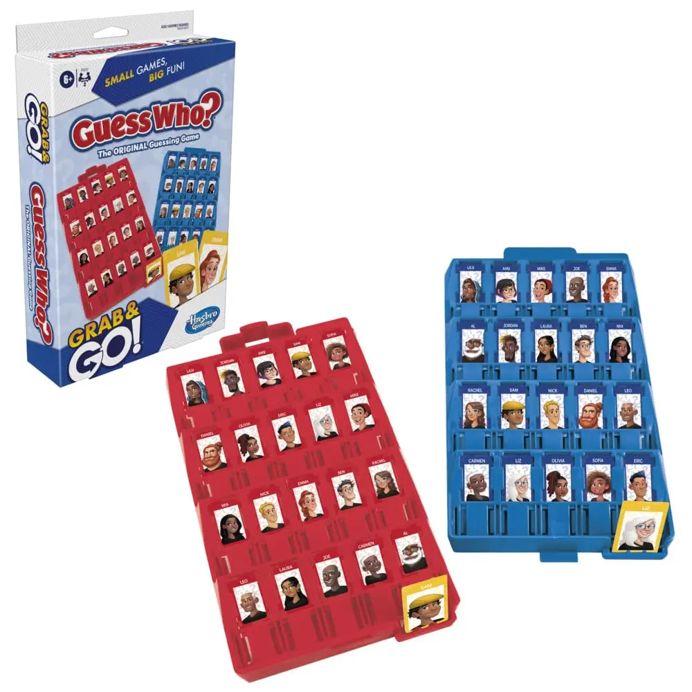 Hasbro Gaming Guess Who Hasbro Grab And Go Game, Original Guessing Game For Kids Ages 6 And Up, Portable 2 Player Game, Travel Game For Kids 1