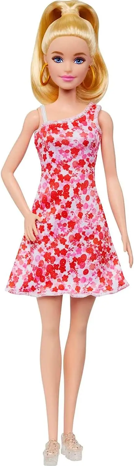 Barbie Fashionistas Doll With Blond Ponytail And Floral Dress #205 For Kids Ages 3+ (Hjt02) 1