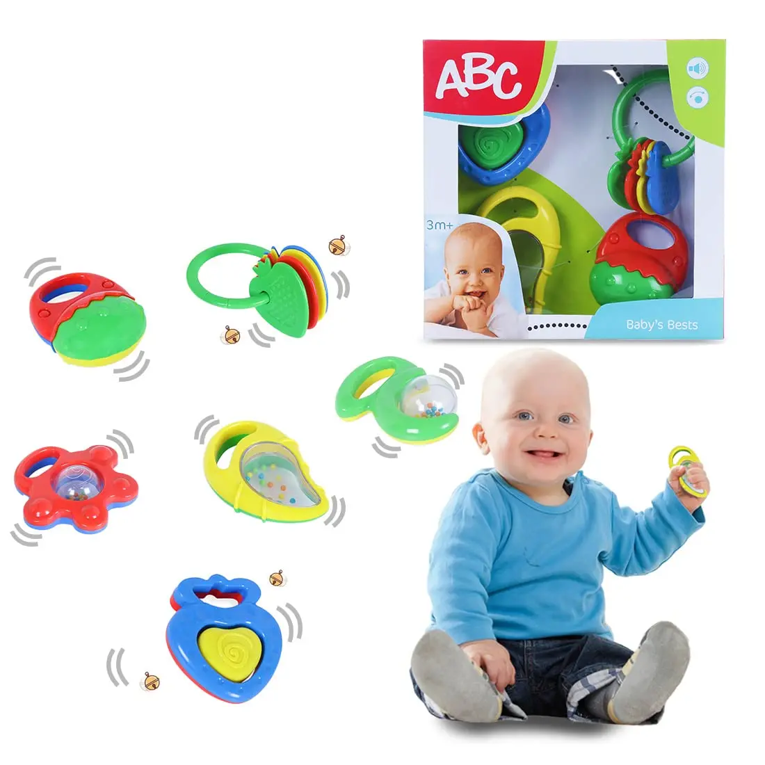 Simba Abc Rattle Toy Set For 3 Months And Above Kids 1