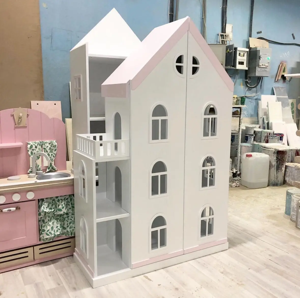 Kiddies Kingdom Wooden Dollhouse Playset Imaginative Play For Ages 5 And Above 1