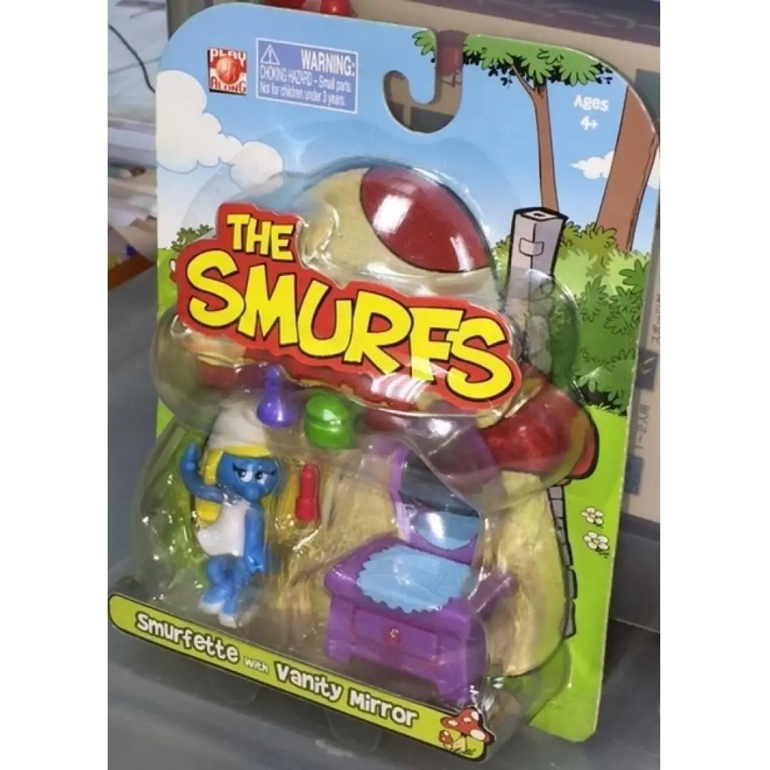 Jakks Pacific 33234 藍精靈 美芝 連 化妝鏡 迷你公仔 The Smurfs Smurfette With Vanity Mirror Mini Figure 1