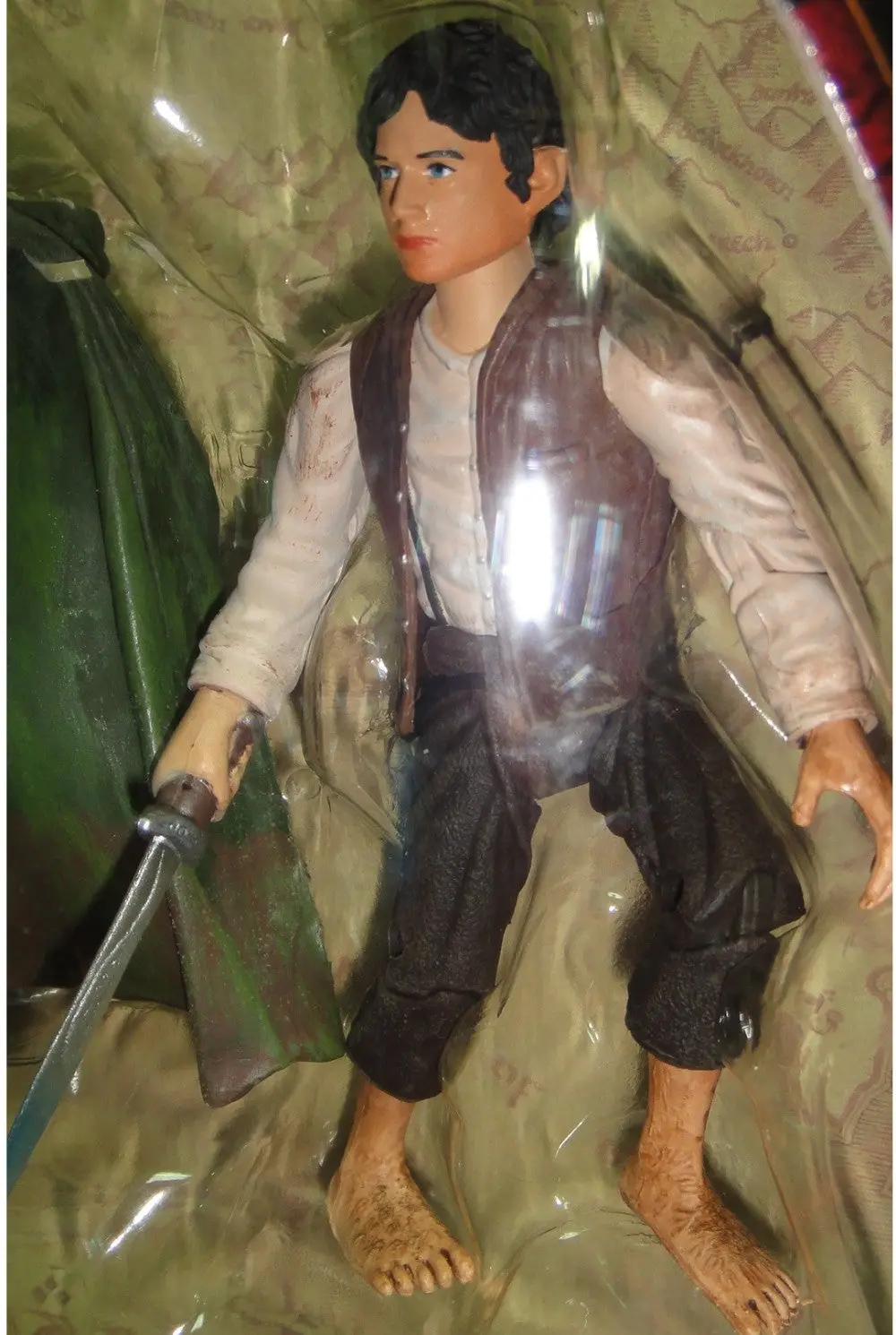 Toy Biz 魔戒首部曲 魔戒現身 佛羅多巴金斯 伊力查活 The Lord Of The Rings The Fellowship Of The Ring Frodo With Light-Up Sting Sword Elijah Wood (Lotr-81153) 1113170509 2