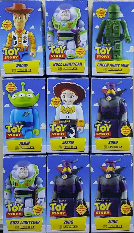 Medicom 17267 Medkub267 Kurbrick Disney Pixar Toy Story Woody Buzz Lightyear Green Army Men Alien Jessie Zurg With Secrets Sid Baby Face Janie & Pterodactyl Set Of 9 迪士尼 彼思 反斗奇兵 胡迪 巴斯光年 隊長 玩具外星人 三眼仔 翠絲 索克天王 連隱藏版 阿薛 珍妮和玩具翼手龍 全9種 (Buy-Spk) 1