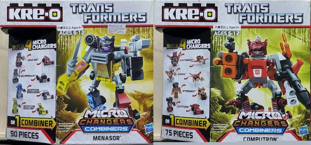 Hasbro 93400 93401 Kre-O 變形金剛 狂派 衝鋒派 萬能喪士 博派 科幻使者 電腦金剛 孖裝 Transformers Micro Changers Combiners Decepticon Menasor Dead End Motorbreath Breakdown Dragstrip Autobot Computron Scattershot Strafe Afterburst Lightstorm Set (Piu-60S) 1140672107 1